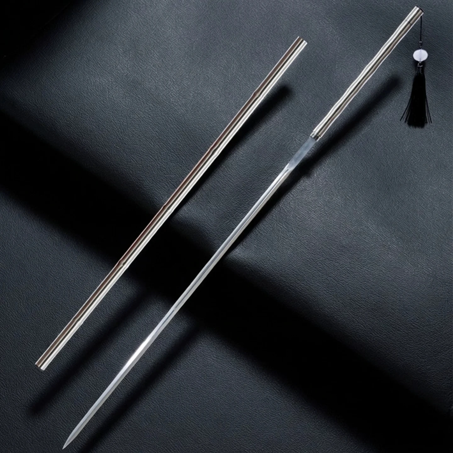 104cm Reverse‑Joint Slim Decorative Chinese Sword Full Metal Craft Ornament Free Sword Stand for Collection Home Display