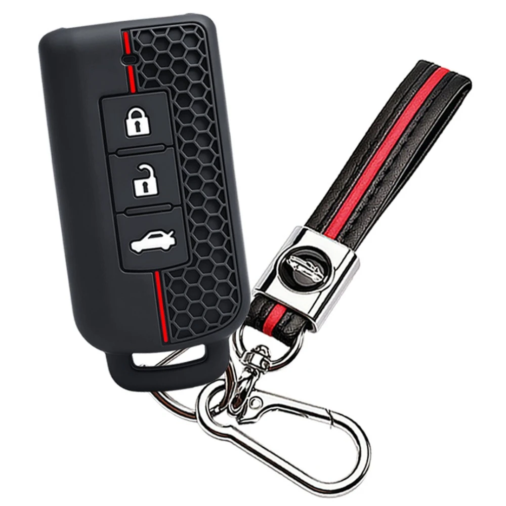 Keychain For Mitsubishi Xpander Outlander ASX Pajero Eclipse Cross Montero Silicone Key Cover Remote Car Key Case Cover Shell