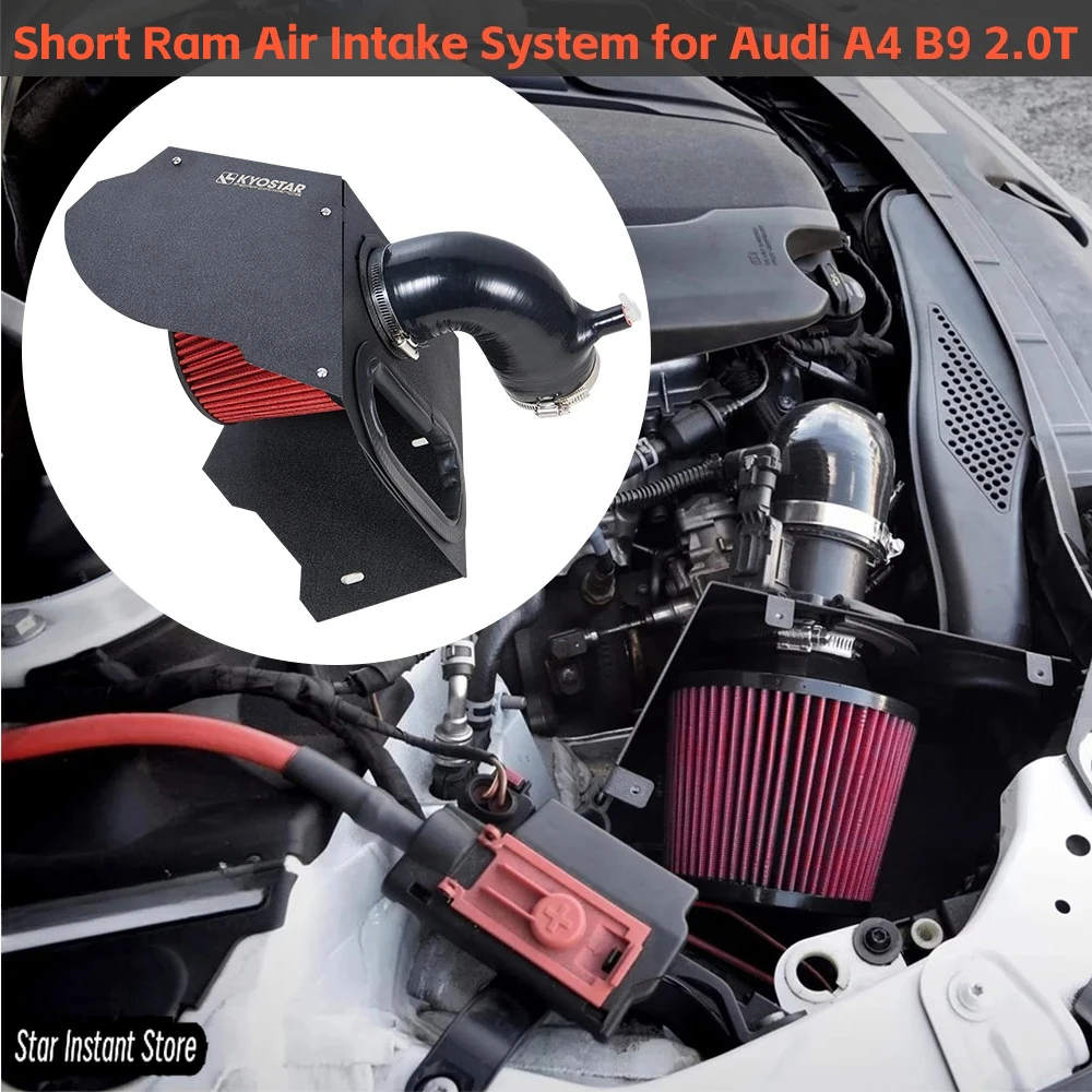 

Short Ram Air Intake System for 2015+ Audi A4 B9 2.0T, Aluminum Performance Intake Upgrade