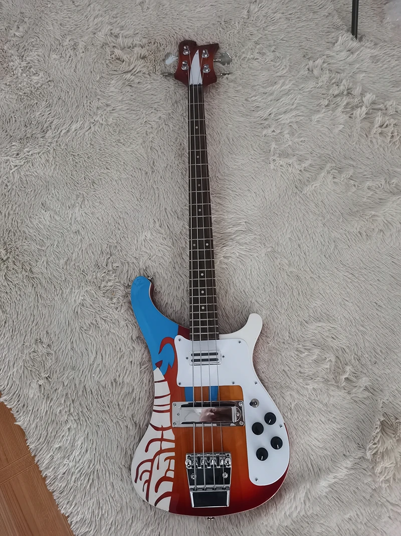 

Rickenbacker electric guitar, high quality guitar, 4 string bass, body front face painting