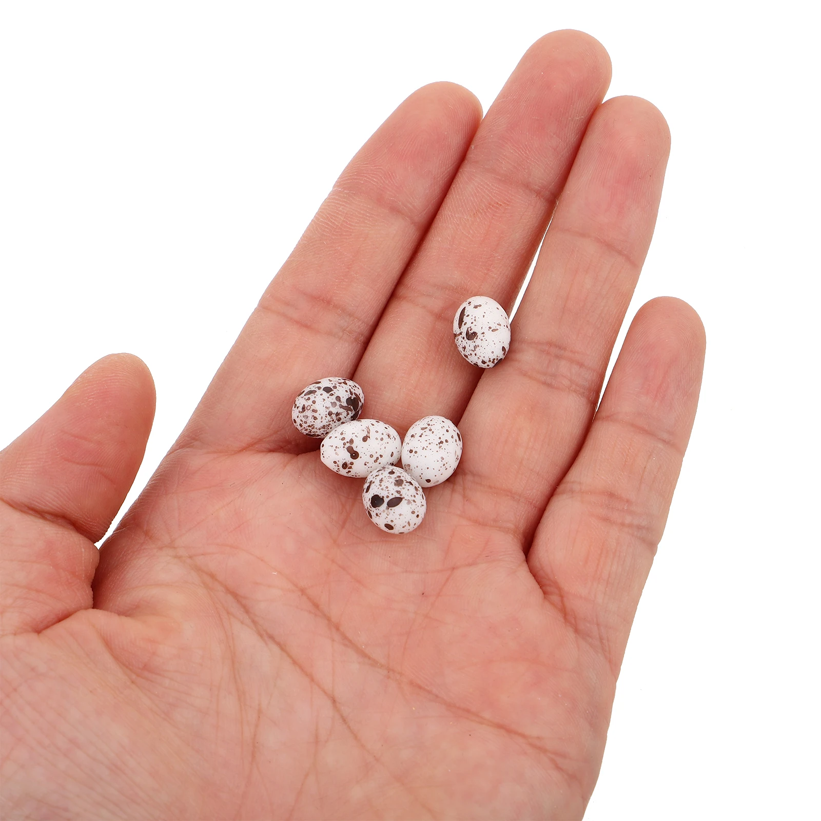 

20pcs Mini Quail Egg Figurines Realistic Plastic Micro Props For Diy Craft Home Garden Decor Party Favors Small Statue Decor
