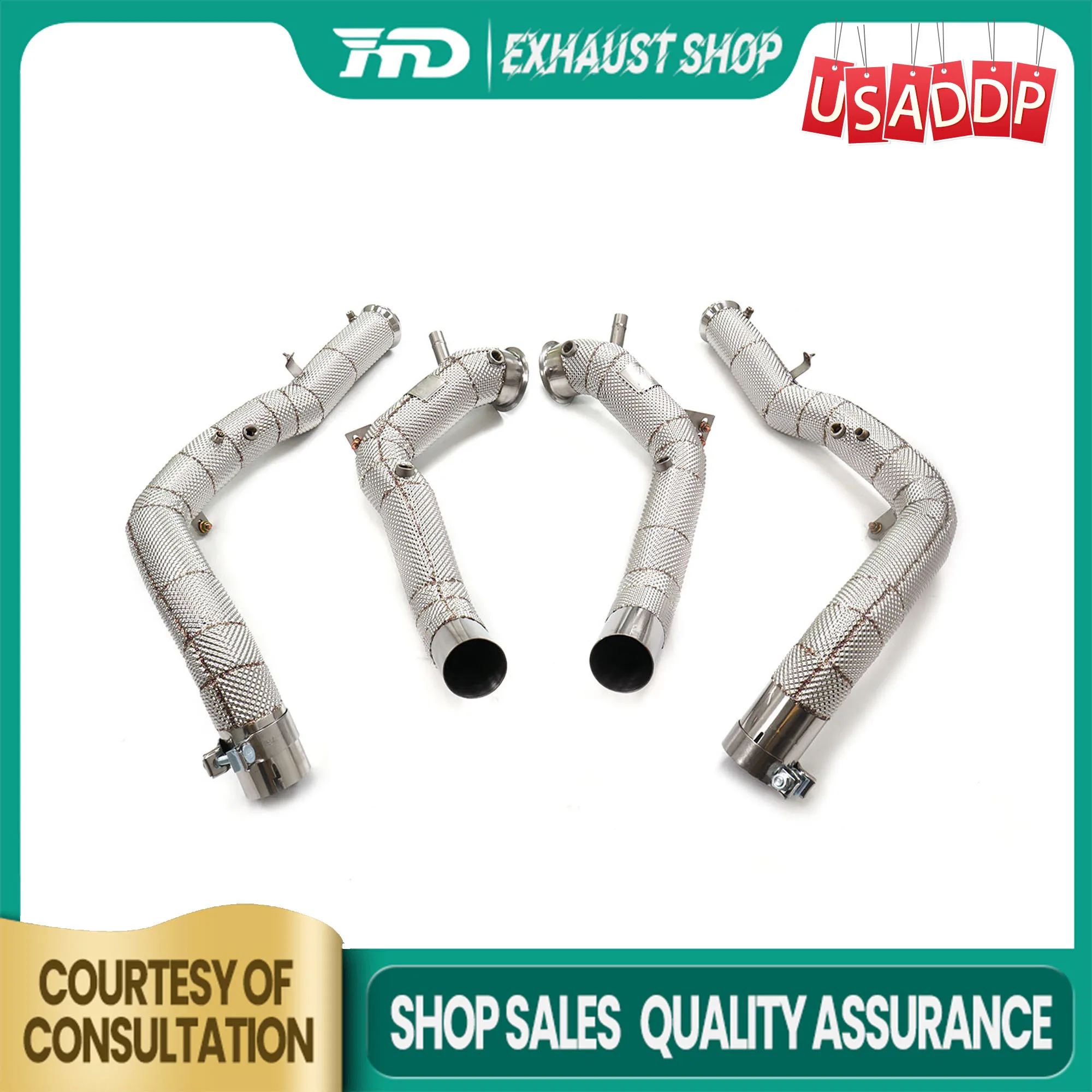 

HMD Exhaust Downpipe for Mercedes Benz G63 w465 SS304 Heat shield High flow performance without cat