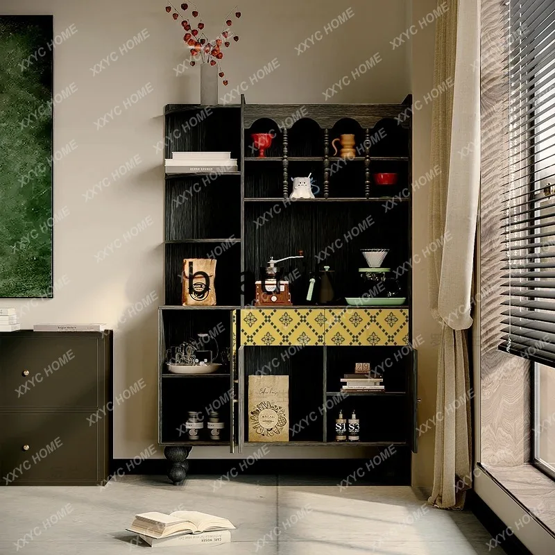 

DV art solid wood dining side cabinet decorative storage cabinet integrated storage cabinet