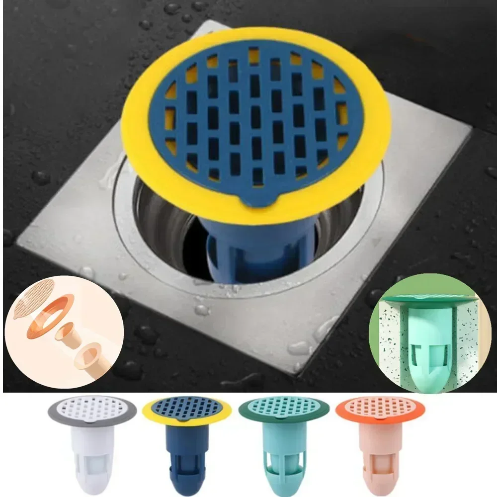 Filtro de desagüe de plástico para lavabo de baño, atrapapelos, tapa de desagüe de ducha, cubiertas de desagüe de cocina de silicona, desagüe de suelo antiolor