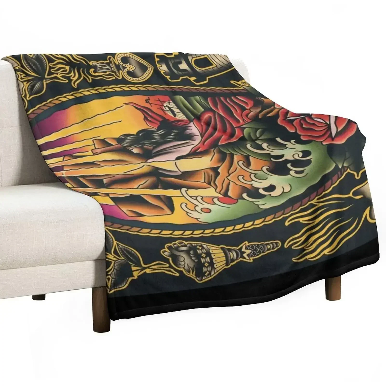 Rock of Ages watercolor ((horizontal version)) Throw Blanket sofa bed Baby Multi-Purpose blankets ands Blankets