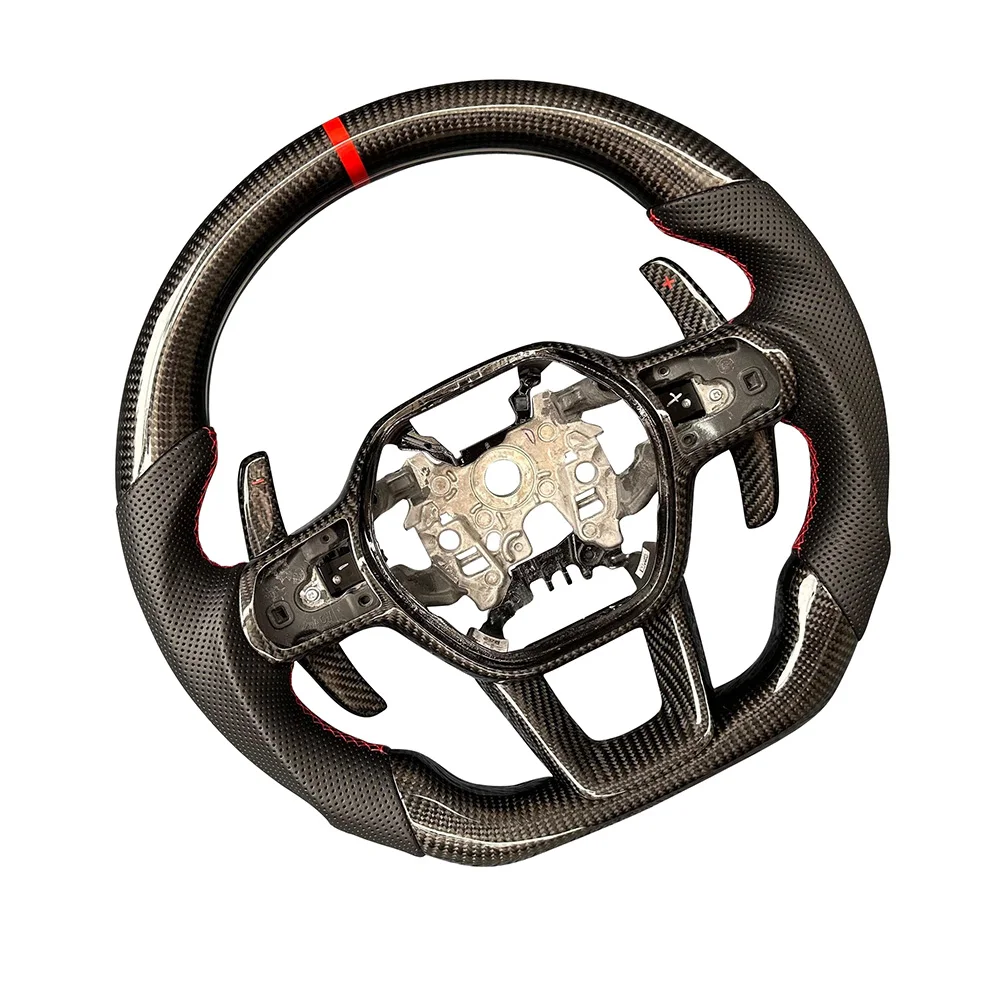 Custom Real Carbon Fiber Steering Wheel with Trim with Heated for Honda CRV 2023-2026