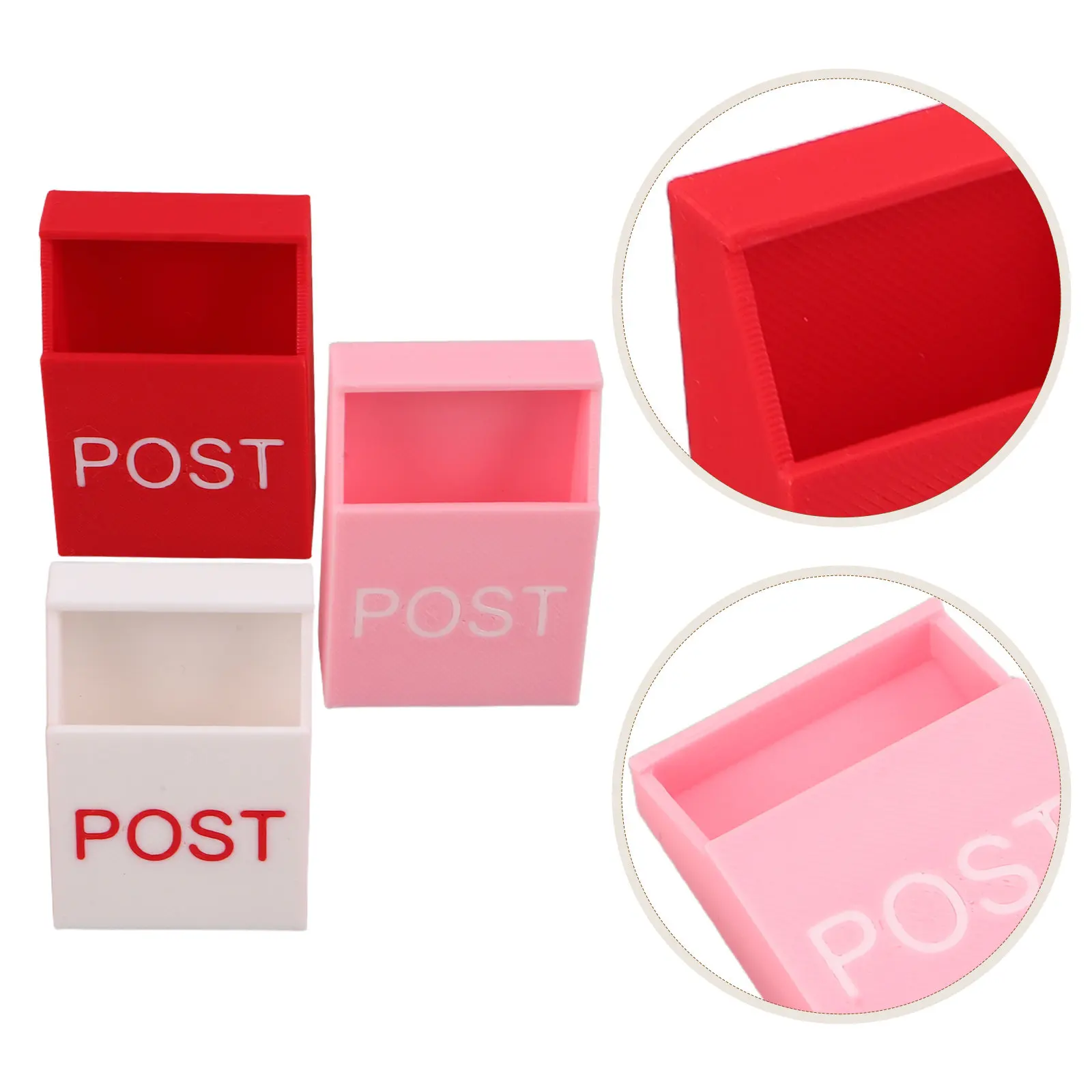 

3Pcs Dollhouse Mailbox Miniature 1:12 Pretend Play Set with Authentic Design for Craft Decoration Small Letter Box for Desk Or