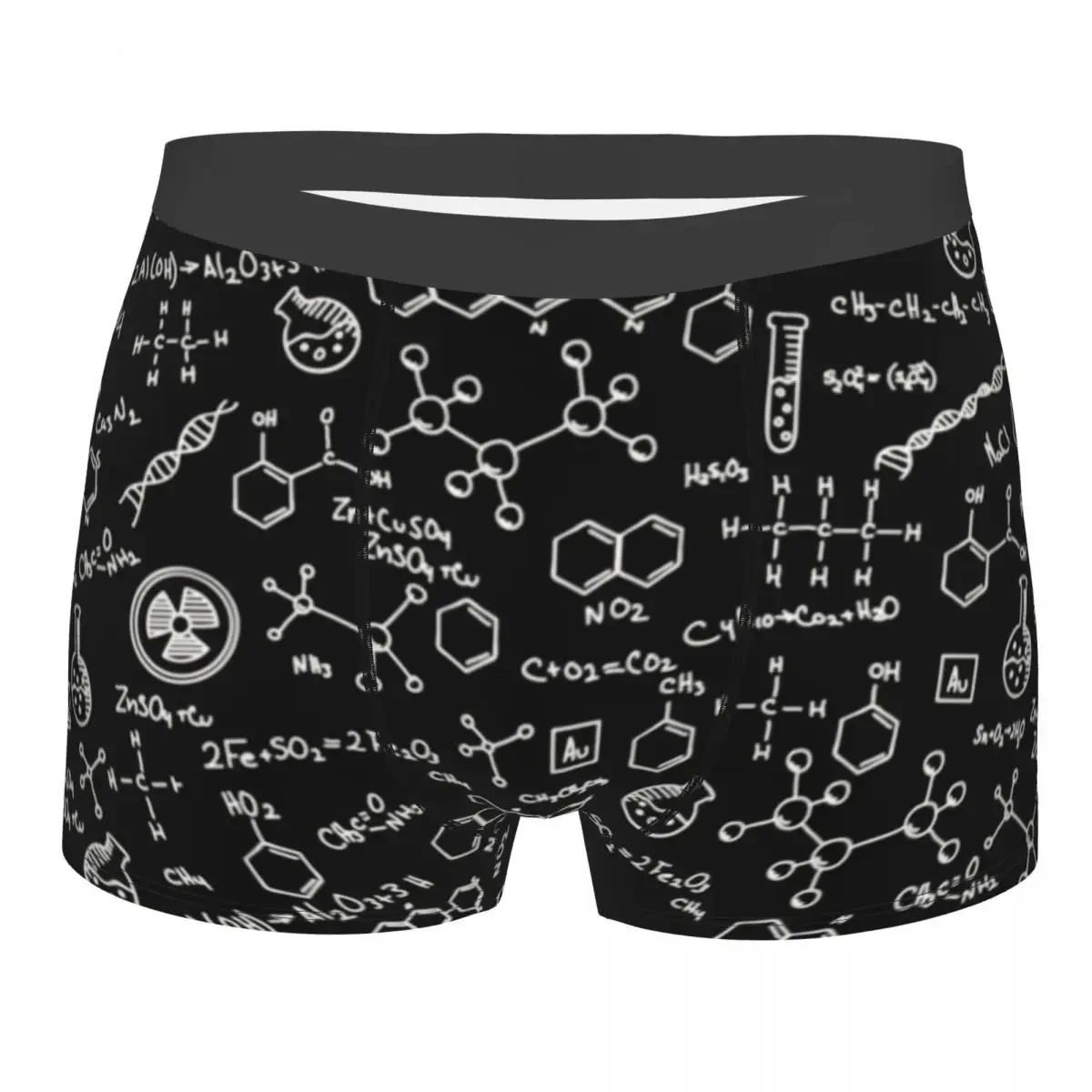 Custom Science Chemistry Pattern Underwear Men Stretch Chemical Lab Tech Boxer Briefs Shorts Panties Soft Underpants For Homme