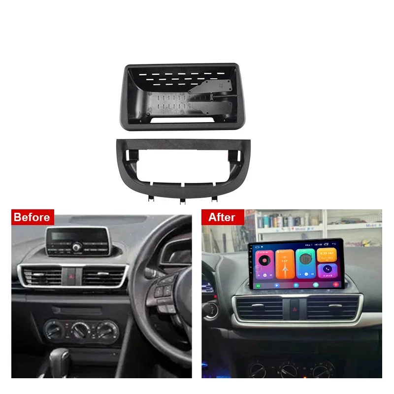 MAMSM 9 inch For Mazda 3 Axela 2014-2017 Android Auto Multimedia GPS MP4 Car Radio Fascia Stereo Frame Wiring Harness Kit