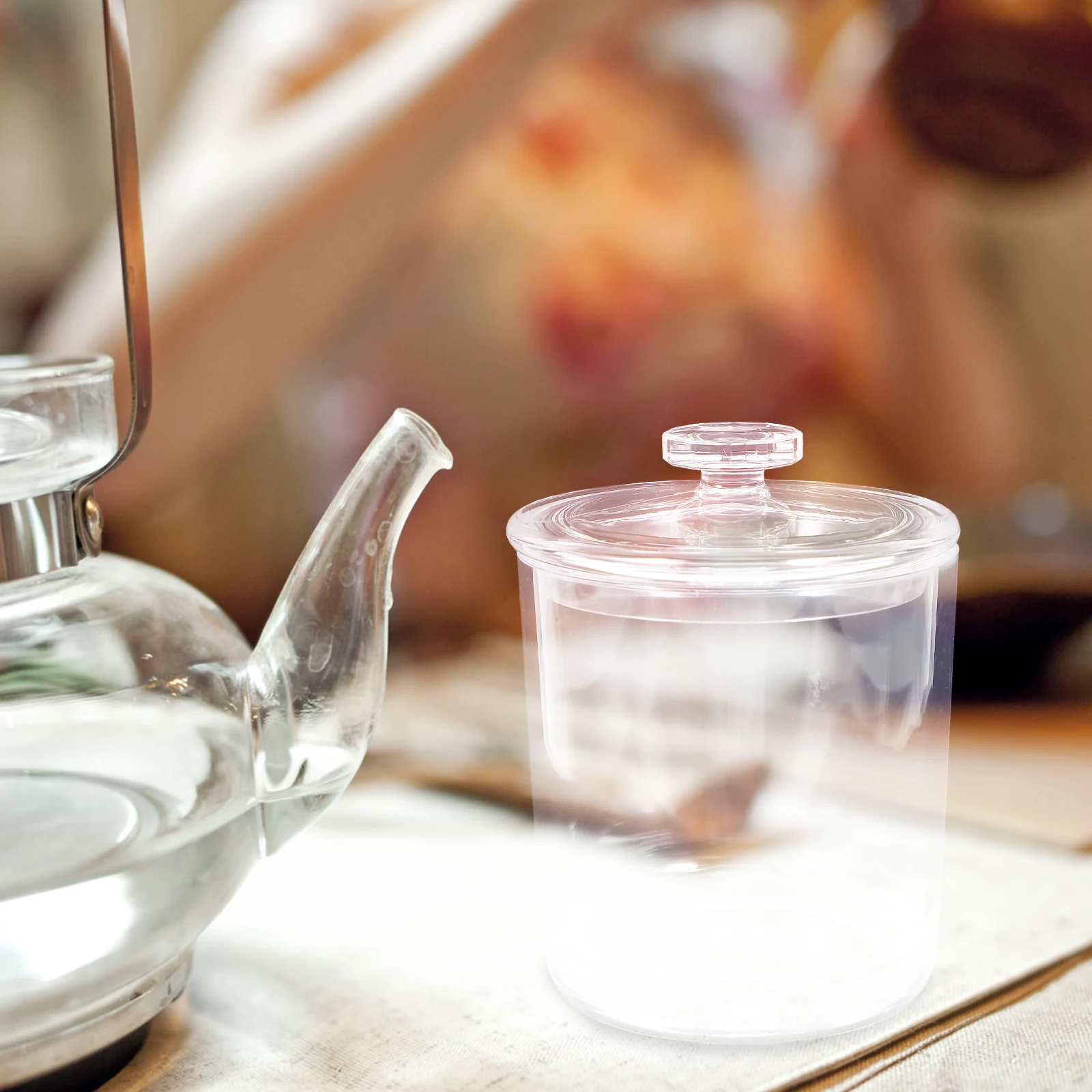 

Clear Acrylic Canister Set Multi-Purpose Storage Jar for Tea Coffee Sugar Cereals Cookies Dry Food Kitchen Pantry Organization