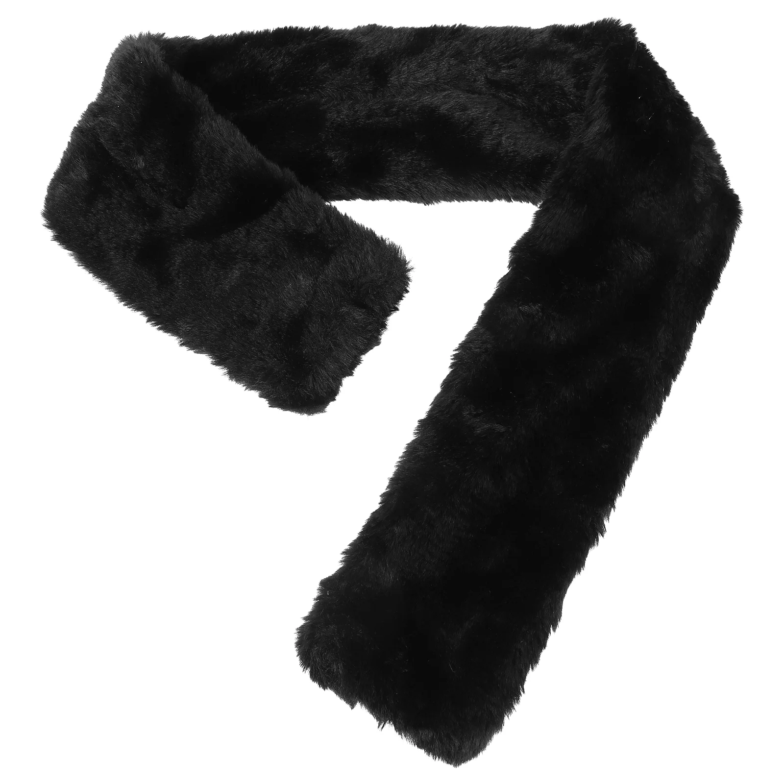 

Winter Imitation Fur Versatile Seto Scarf Solid Color Plush Small Neck Cover (black) Warm Women Artificial Blended Wrap Collar