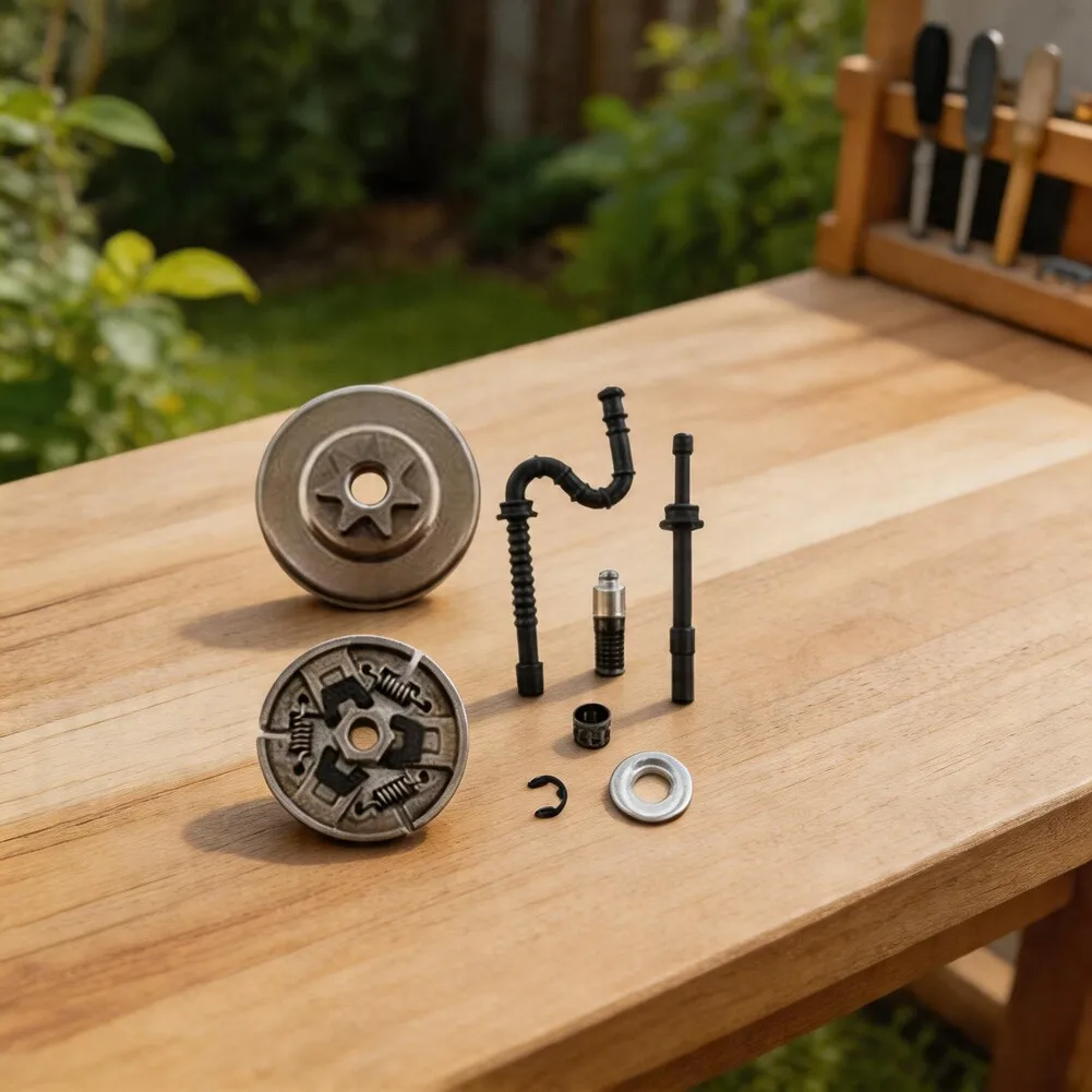 Chainsaw Replacement Part Clutch Drum Kit For Heavy Duty Cutting Silver Finish Complete Repair Set Rigorous Tested