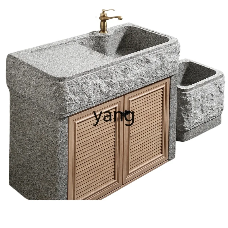 CX Natural Marble Material Pool Outdoor Stone Laundry Tub Balcony Wash Basin Outdoor Integrated