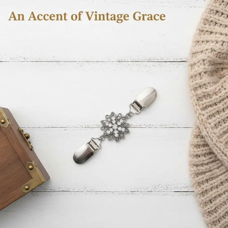 Adjustable Vintage Waist Cinch Clip 1PC Reusable Collar Clip for Dress Pant Skirt Shawl Cardigan Daily Use