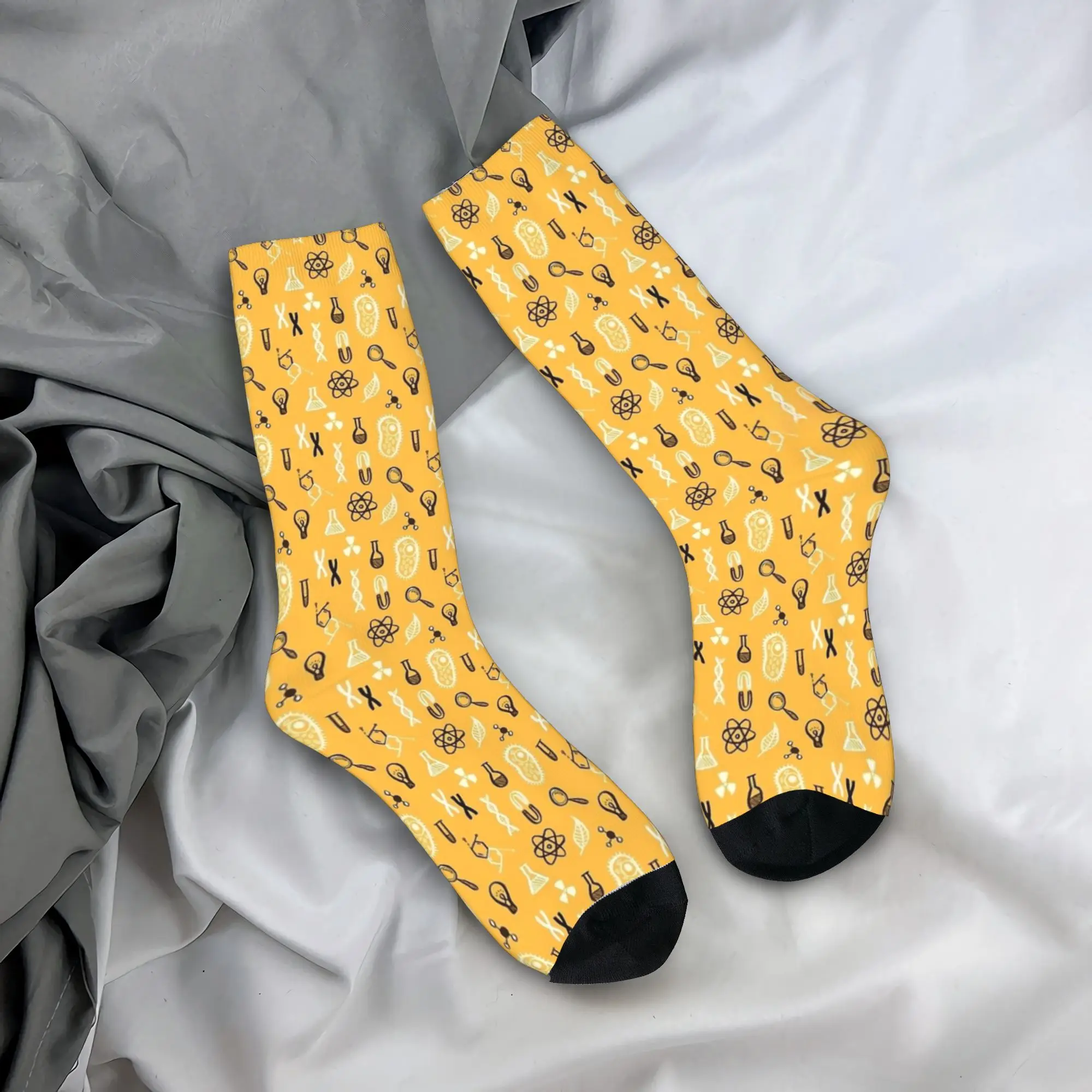 Science Themed Pattern Socks  Printed Stockings Non-Slip Women Men Socks High Quality Autumn Leisure Skateboard Socks