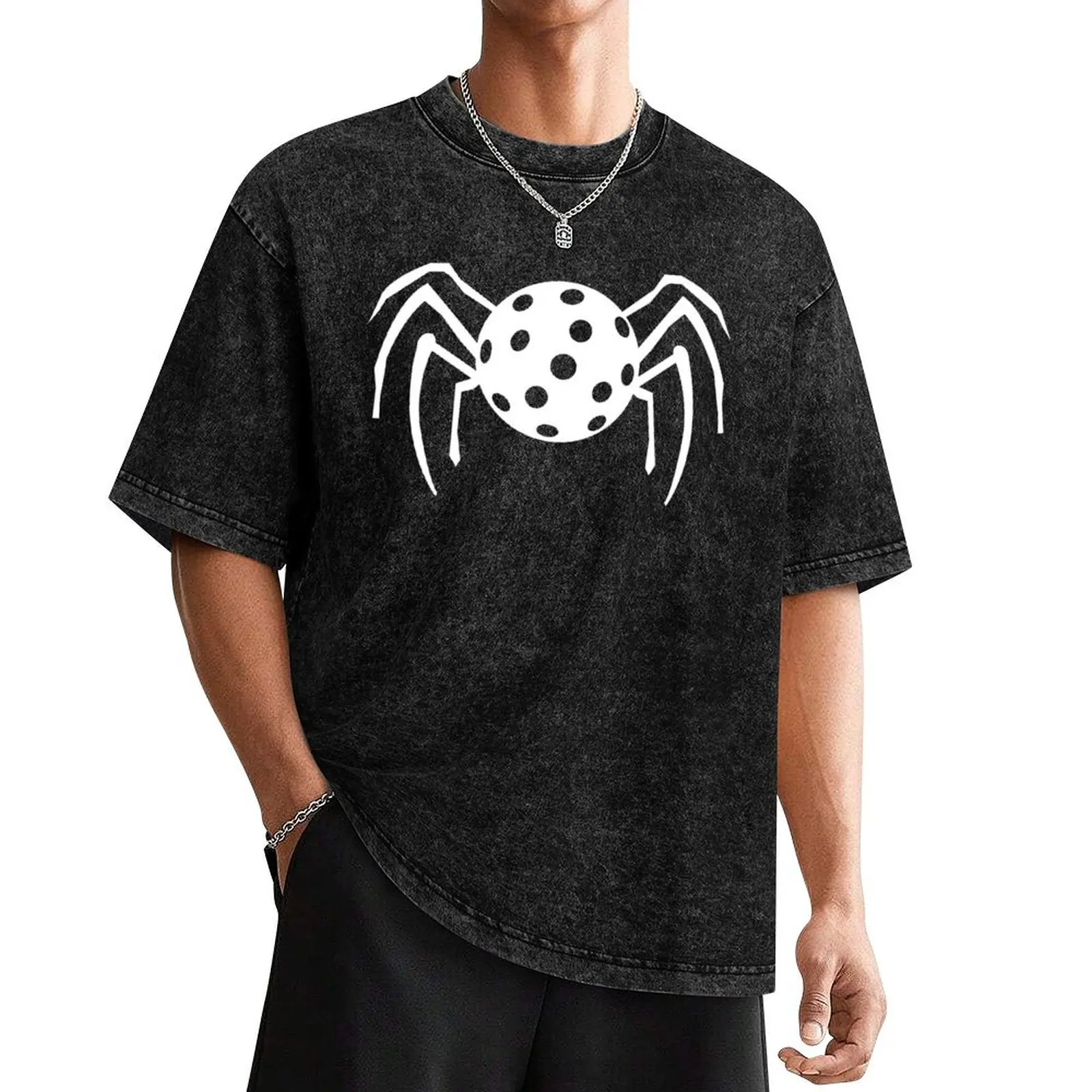 

Pickleball Halloween Spider - White T-Shirt Funny t-shirt street wear valentines clothes anime figures compression shirt men