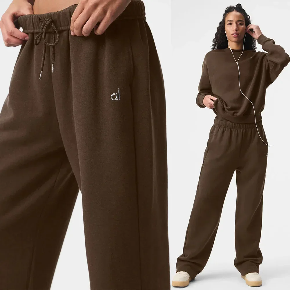 AL Yoga Accolade Straight Leg Sweatpant Loose Tracksuit Pants Straight Leg Wide Tracksuit Women's Accolade Crew Neck Pullover