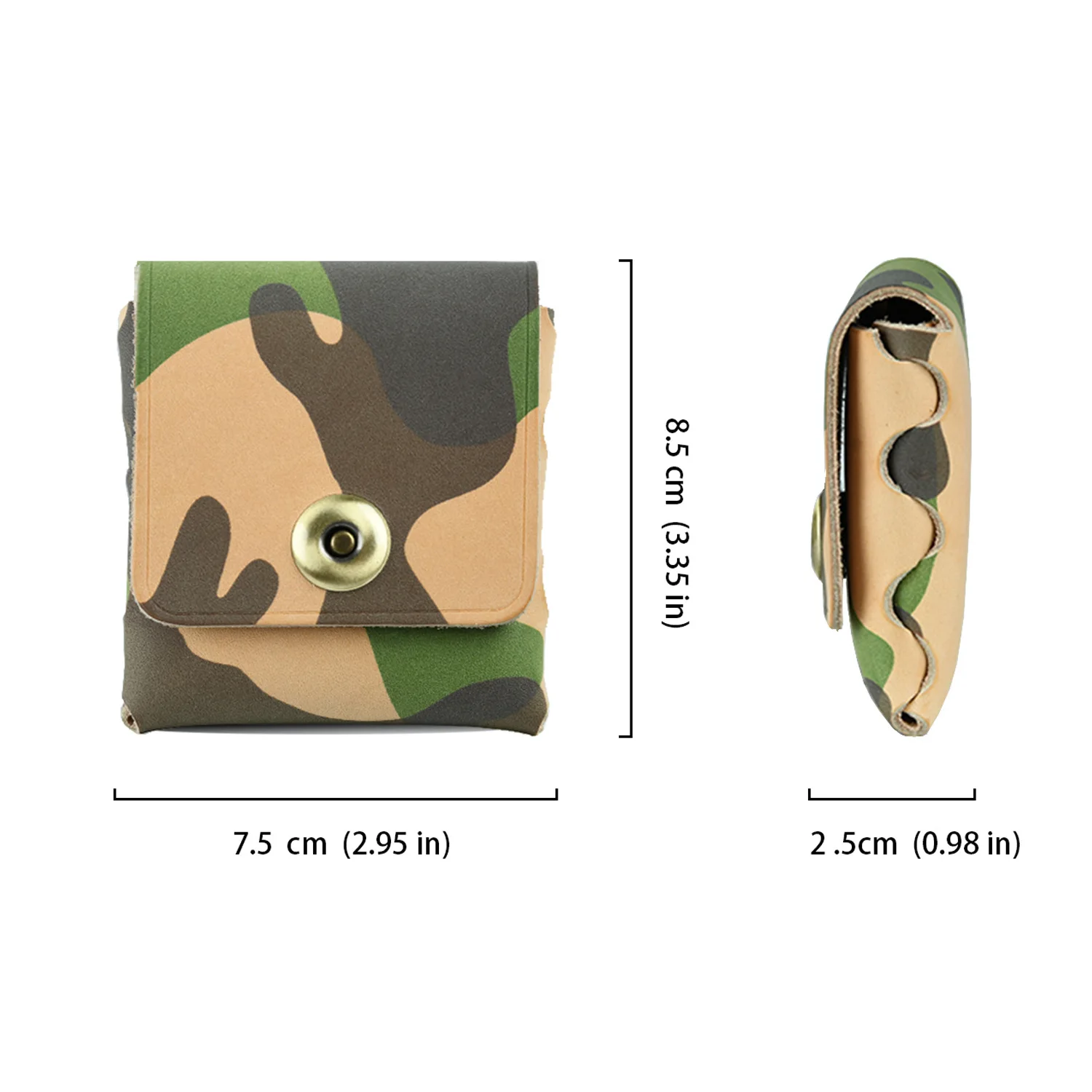 محفظة صغيرة للعملات المعدنية، مشبك مموه، حقيبة تخزين لسماعات الأذن، حقيبة تغيير غير رسمية من الجلد المدبوغ بالخضروات للاستخدام اليومي