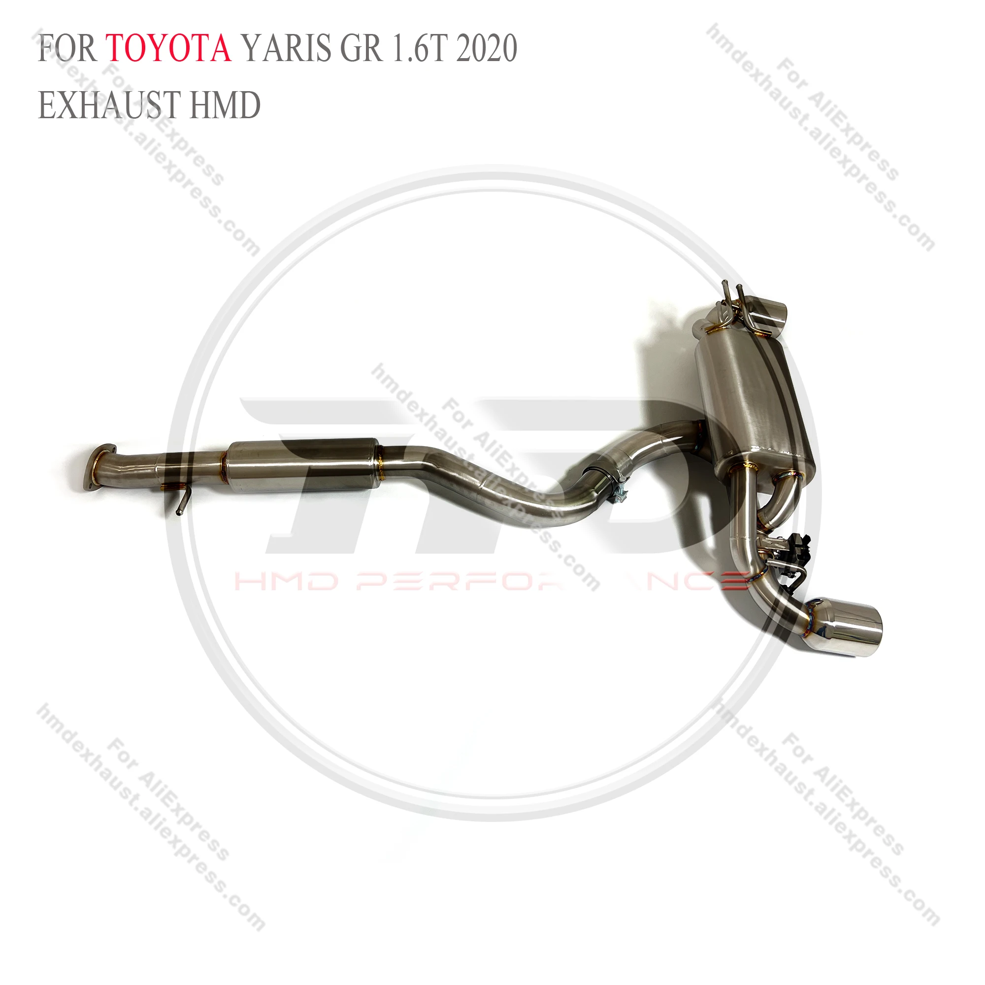 HMD Stainless Steel Exhaust System Performance Catback For Toyota Yaris GR 1.6T with valve