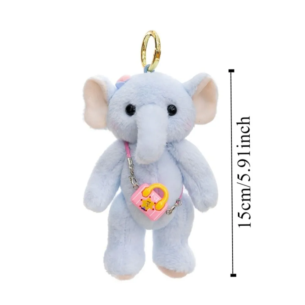 Ciondolo per Zaino a Forma di Elefante Cartoon con Borsa a Tracolla, Adorabile Peluche Elefante, Simpatico Portachiavi Antifurto per Ragazze