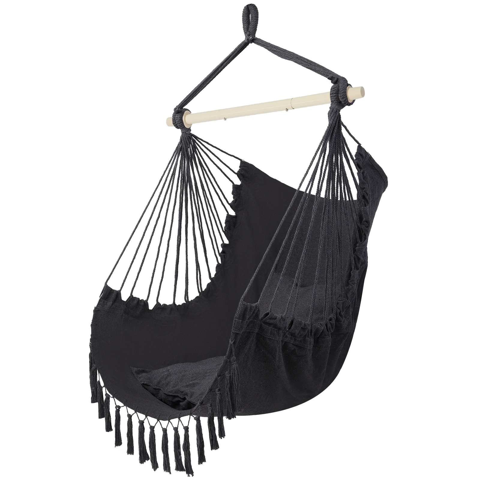 Pillow Tassel Hanging Chair Gray