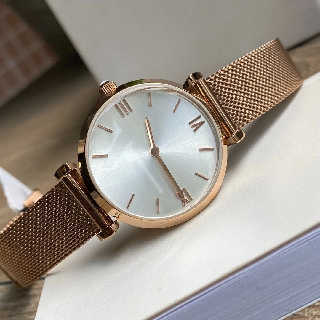 Stainless Steel High Quality Mesh Bracelet Watch Women Fashion Luxury Brand Watches Lover's Creative Design Quartz Wristwatches