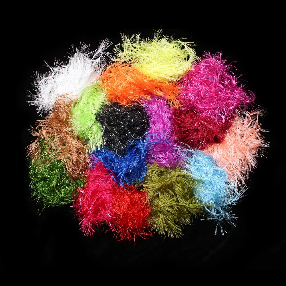 2M/Packung Predator Hackle Single-Sided Chenille Predator Hackle Fliegenbindematerial für Streamer-Körper Forelle Pike Muskie Predator – Detail 6