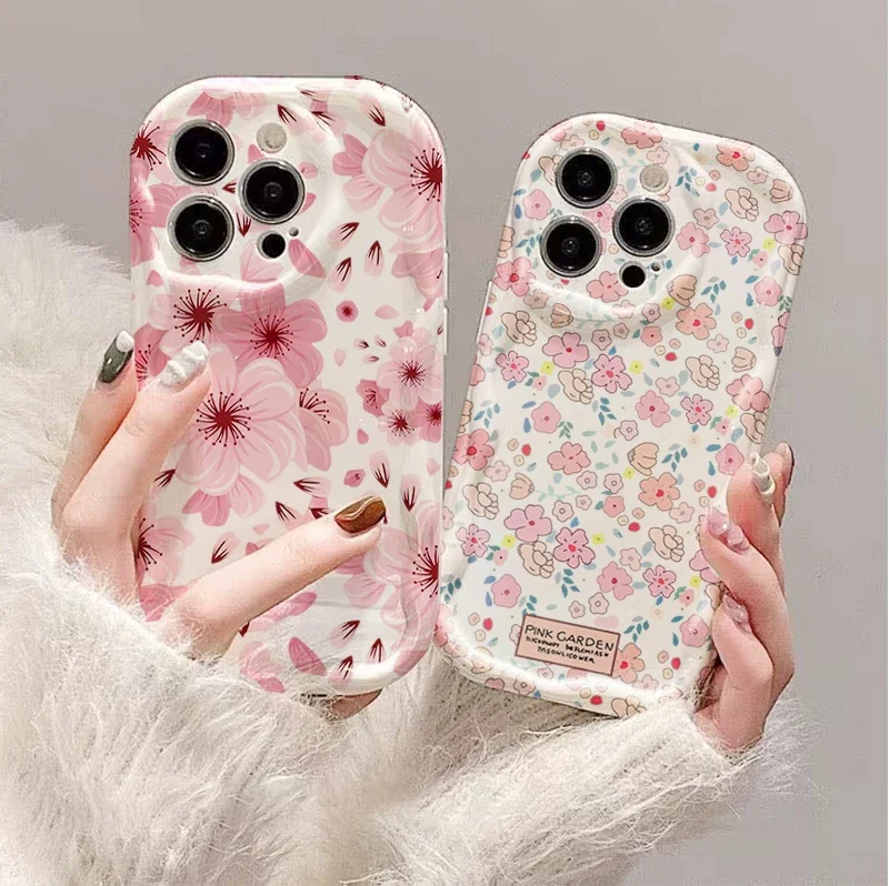 INS Cherry Blossom Cover For Samsung Galaxy S26 Ultra S25 FE S24 S23 S22 S21 Ultra Plus FE  A57 A56 A17 A54 5G Floral Phone Case