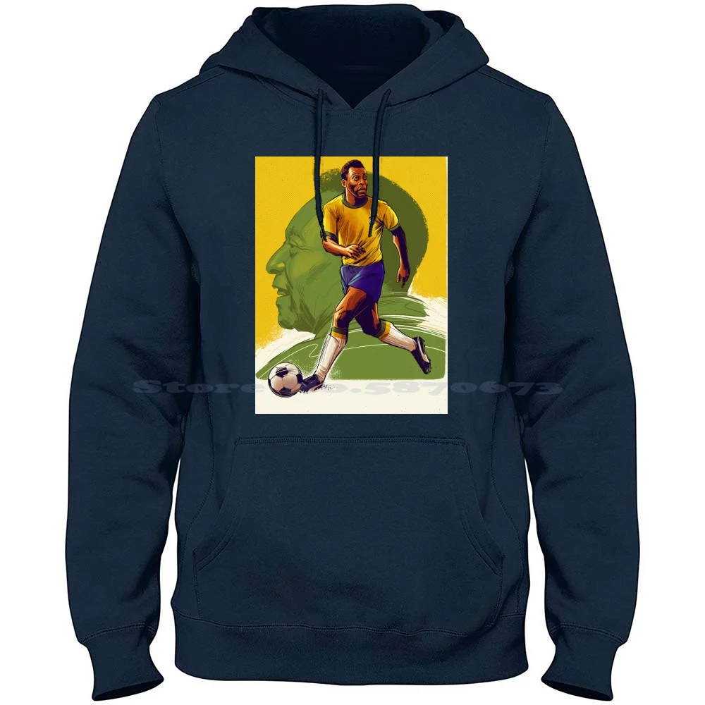 Illustration 100% Cotton Hoodie T Shirt Pelé Art Wallpaper Illustration