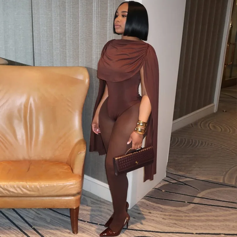 2026 Spring Solid Patchwork Bandage Ruched Jumpsuit Woman Elegant Sleeveless Strecth Sheath Evening Romper Women Jumpsuits Femme
