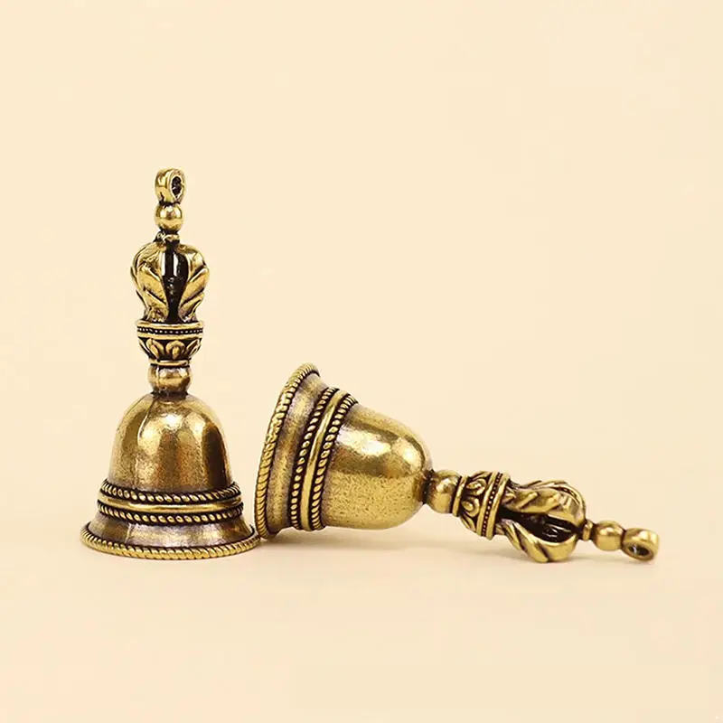 Brass Handicraft Die-casting Drop Bell Key Car Button Wind Bell Tibetan Bronze Bell Creative Gift Home Decoration Accessories