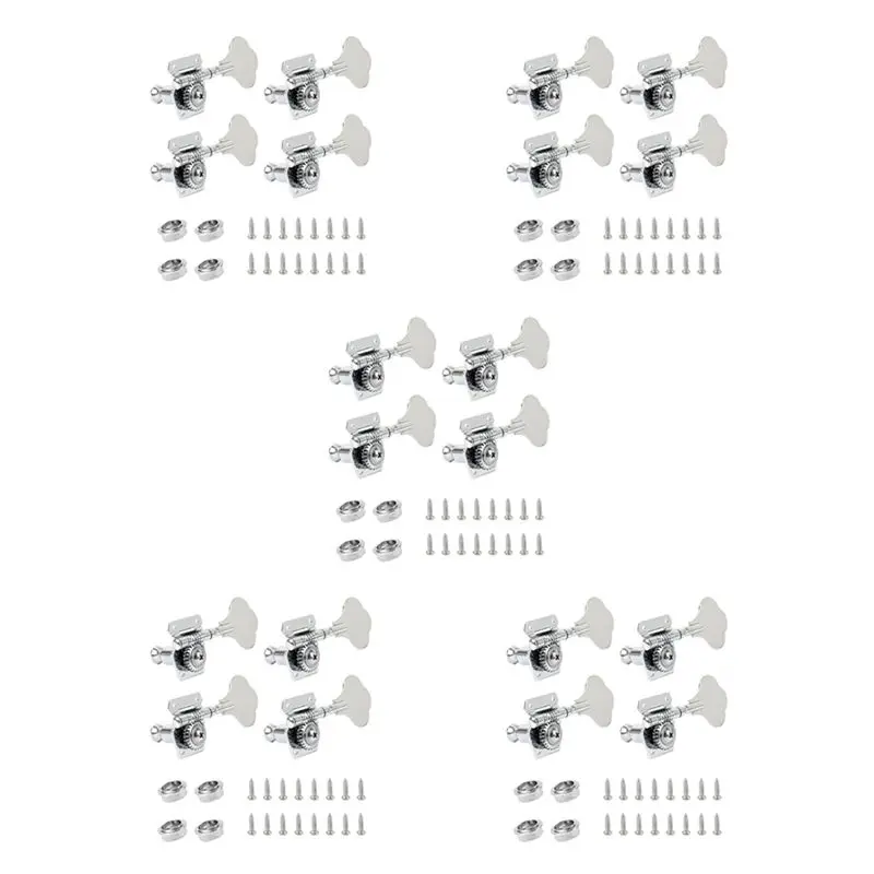 

Dropship-20Pcs Guitar Tuning Pegs Electric Bass Tuner Peg Guitar Open Gear Tuning Pegs Machine Heads Silver