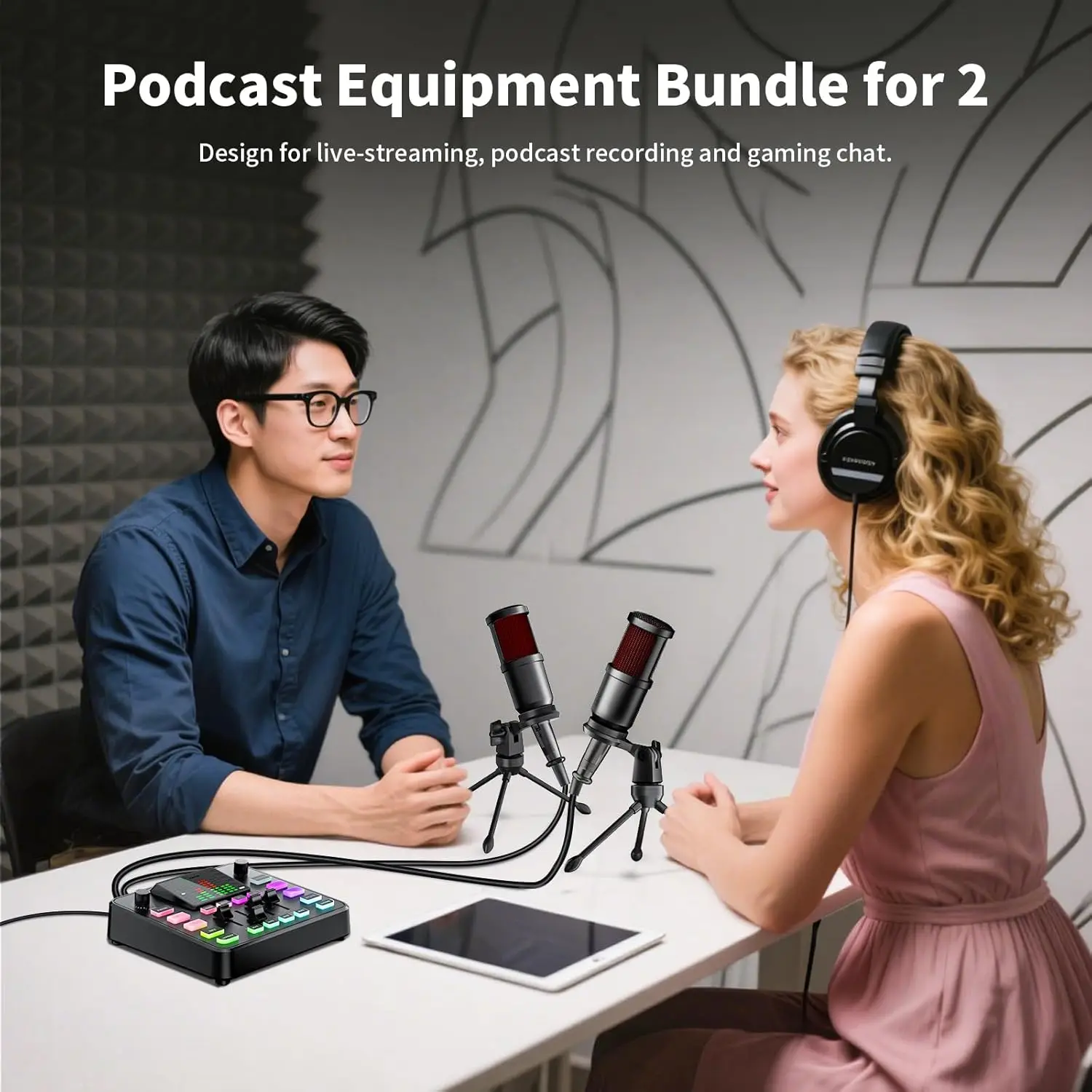 PUPGSIS Audio Mixer Bundle with Microphone for Streaming, Studio-quality sound with noise reduction, voice effects Bluetooth - view 6