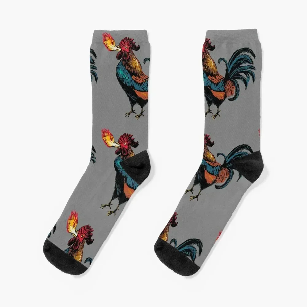 Fire-Breathing Rooster Socks summer custom sports soccer anti-slip anti slip football Socks Male Women's