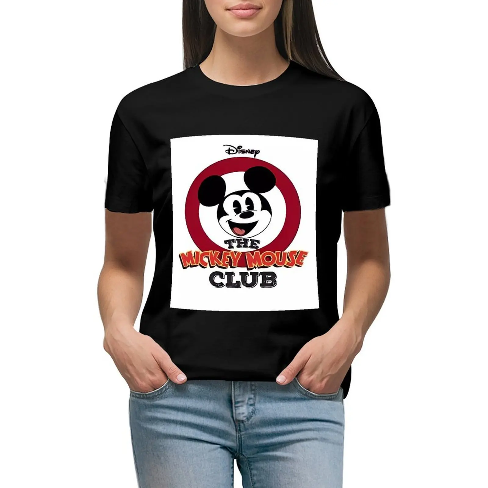 

Модная футболка с изображением Диснея Микки Мауса Y2k, женская одежда, летние повседневные милые футболки, одежда