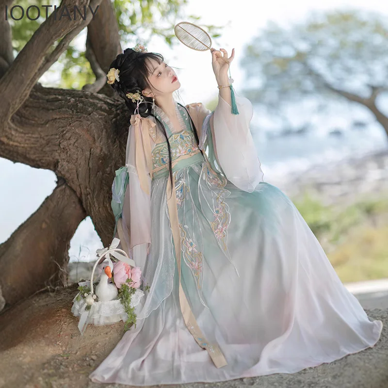 Embroidered Hanfu Dress Tang Dynasty Retro Hanfu Role Playing Costume Gradient Hanfu Carnival Party Stage Performance Dress 2025 - Image 4