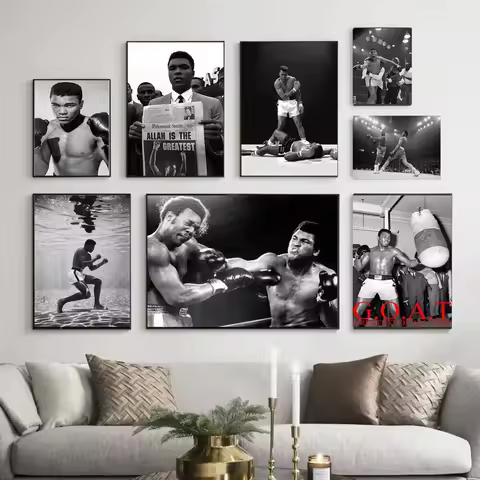 Muhammad Ali Inspirational Boxing Legend Canvas Art Poster HD Wall Decor for Living Room Home Decor Classic Motivational Print