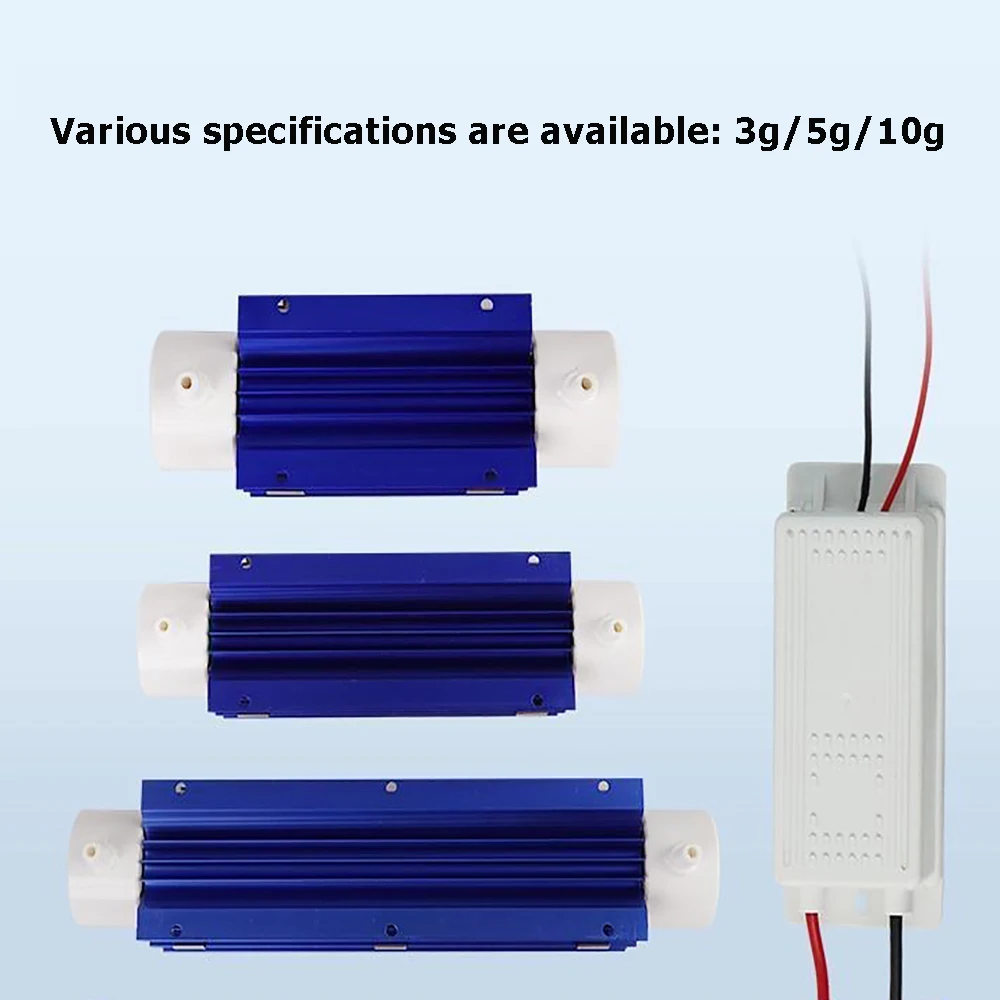 Air-Cooled Ceramic Tube Sterilization Disinfection Active Oxygen Accessories 3G 5G 10G Tube Ozone Generator with Power Supply