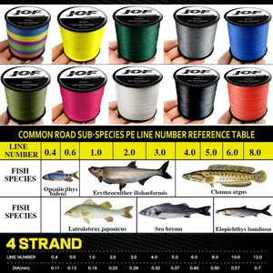 JOF-4 خيوط مضفر خط الصيد متعدد الشعيرات 300 م 500 م 1000 م الكارب اليابانية سلك الصيد اكسسوارات أفضل 10 خطوط مبيعات متعددة الشعيرات - رقم 3