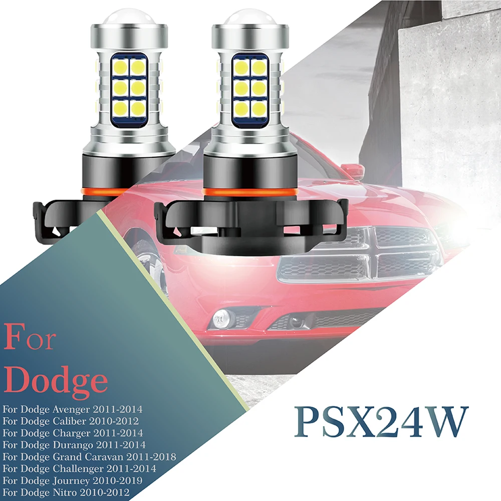 2Pcs/Set Car LED Fog Light For Dodge Avenger Caliber Charger Durango Journey For Nitro Grand Caravan Challenger PSX24W 2504