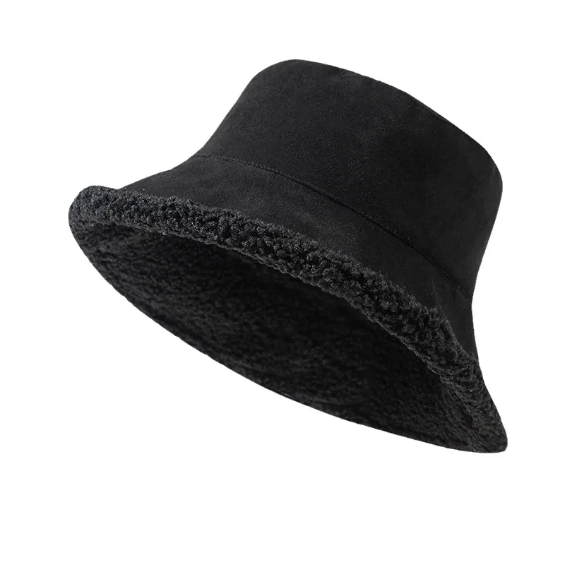 الخريف/الشتاء على الوجهين اليابانية قبعة بحافة المرأة الدافئة والباردة واقية واقي الوجه سميكة تقليد لامب أفخم غطاء حوض