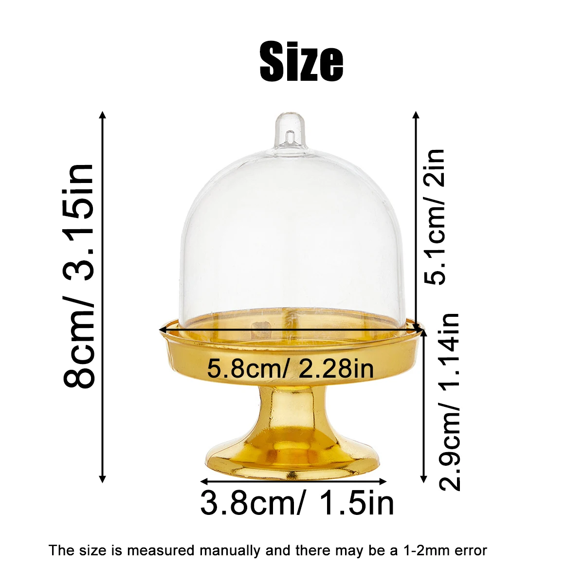 1/6/12pcs Mini Candy Box Dim Sum Cup Chocolate Bean Box Round DIY Storage European Wedding Party Transparent Gold-Plated Tray view 6