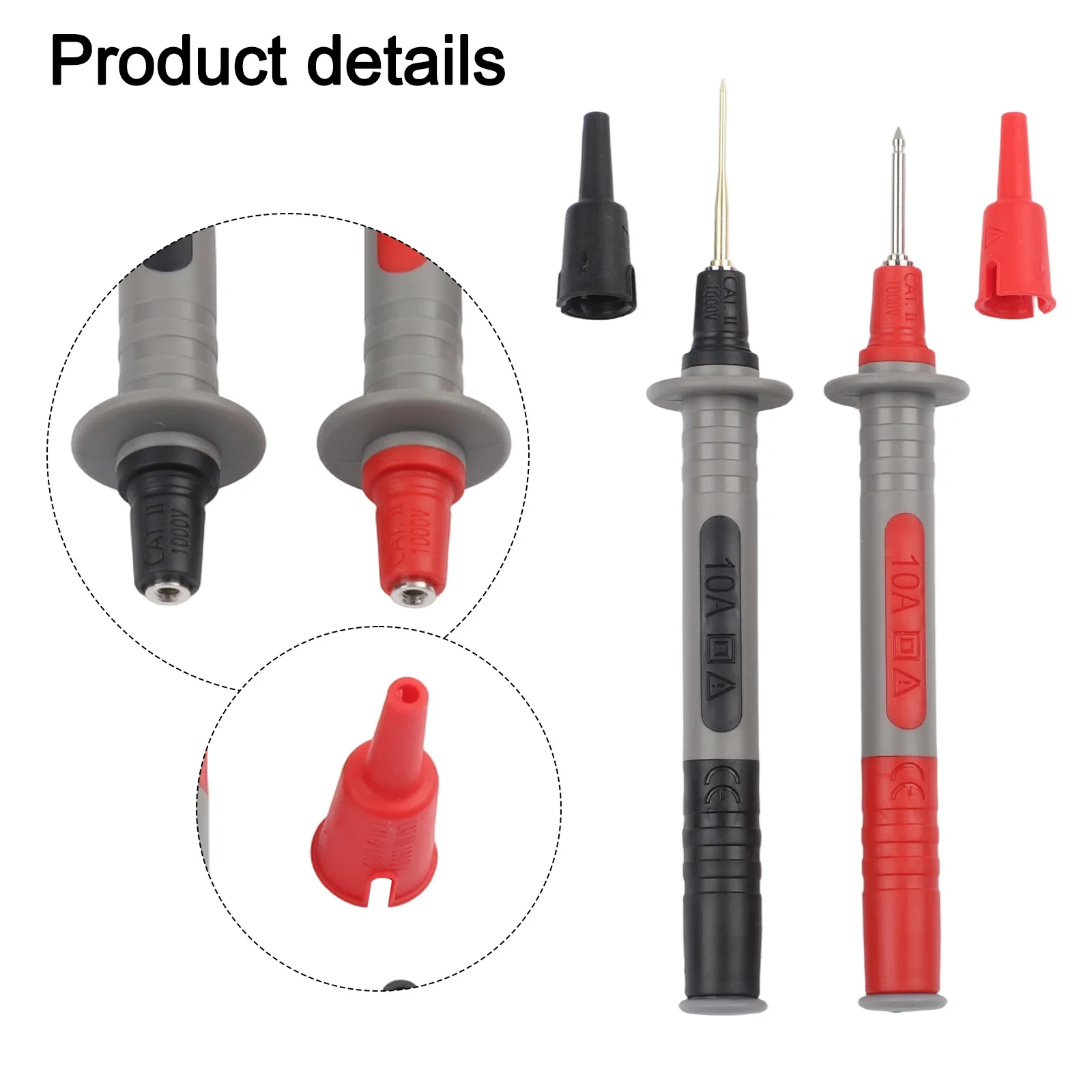 Dual Pack P8003 Multimeter Probe Set with Replaceable Gold Needles for Accurate Electrical Testing and Long Lasting Use