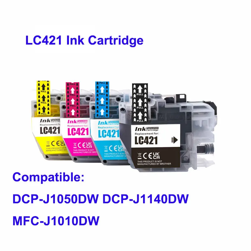 4Color LC421 Compatible Ink Cartridge For Brother LC421 LC421XL DCP-J1050DW DCP-J1140DW MFC-J1010DW Printer Ink Cartridge