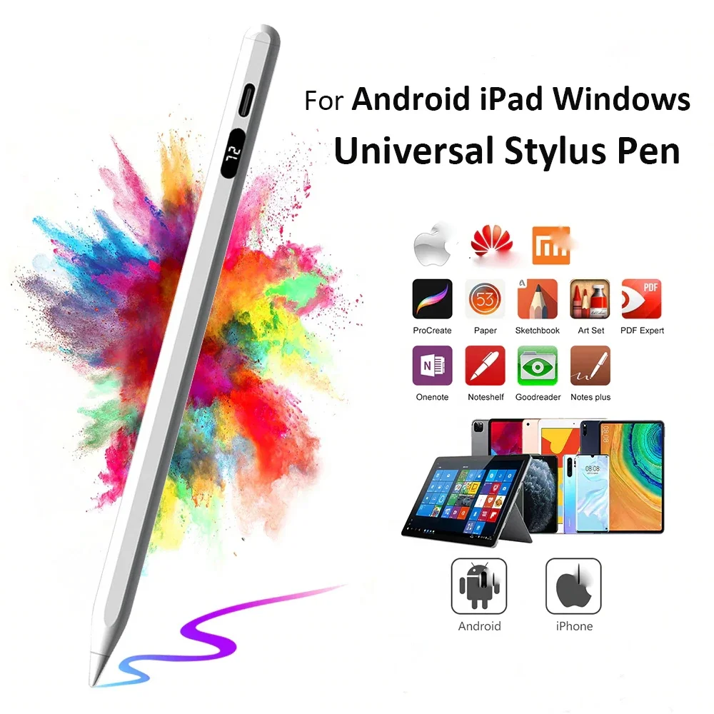 

Universal Stylus Pen With Digital Power Display For Huawei Lenovo Samsung Phone Xiaomi For Tablet Mobile Phone Touch Pen
