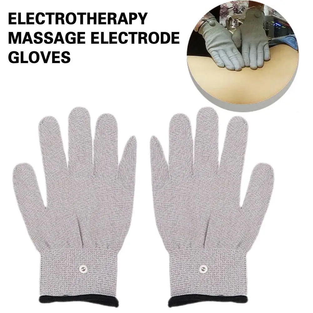 

1 Pair Conductive Silver Fiber Electrode Therapy Gloves Electrotherapy Unit For Phycical Therapy