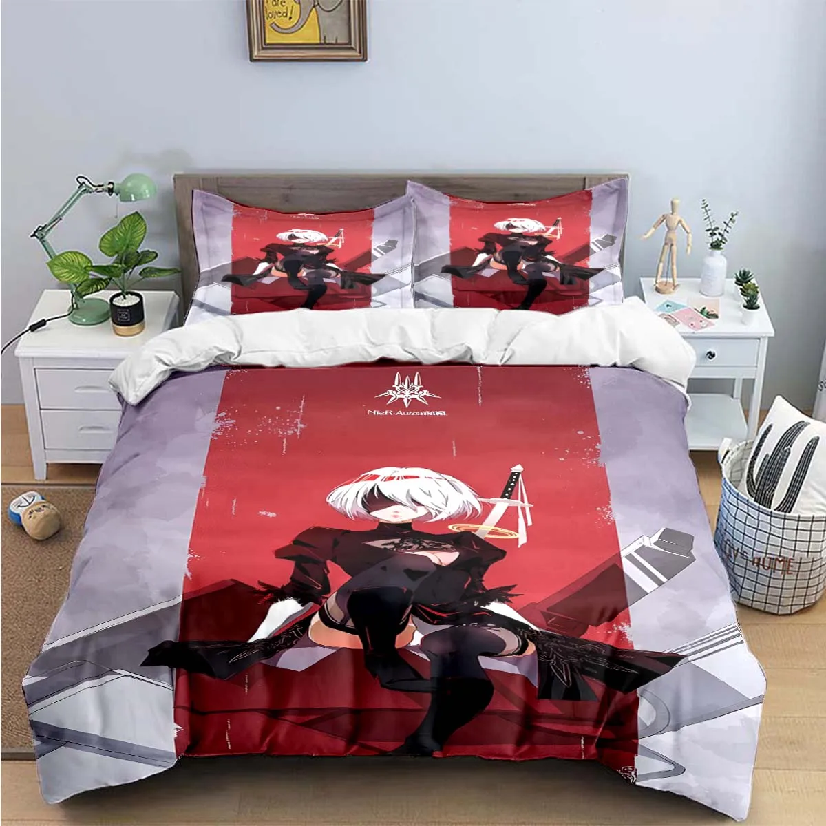 

2025 Famous Film Role A-Automata Nier Print Bedding Sets Bed Supplies Set Duvet Cover Bed Comforter Set Bedding Set Luxury Gift