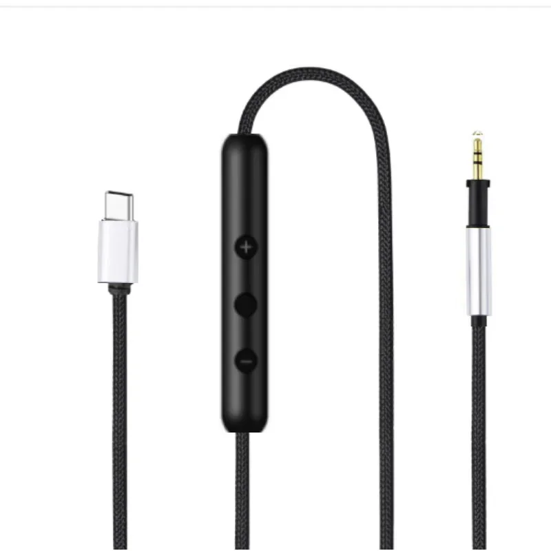USB Type C to 2.5mm Replacement Nylon Braided Cable Wire Extension Cord for AKG K450 K451 K452 K480 K490 K495 Q460 Headphones