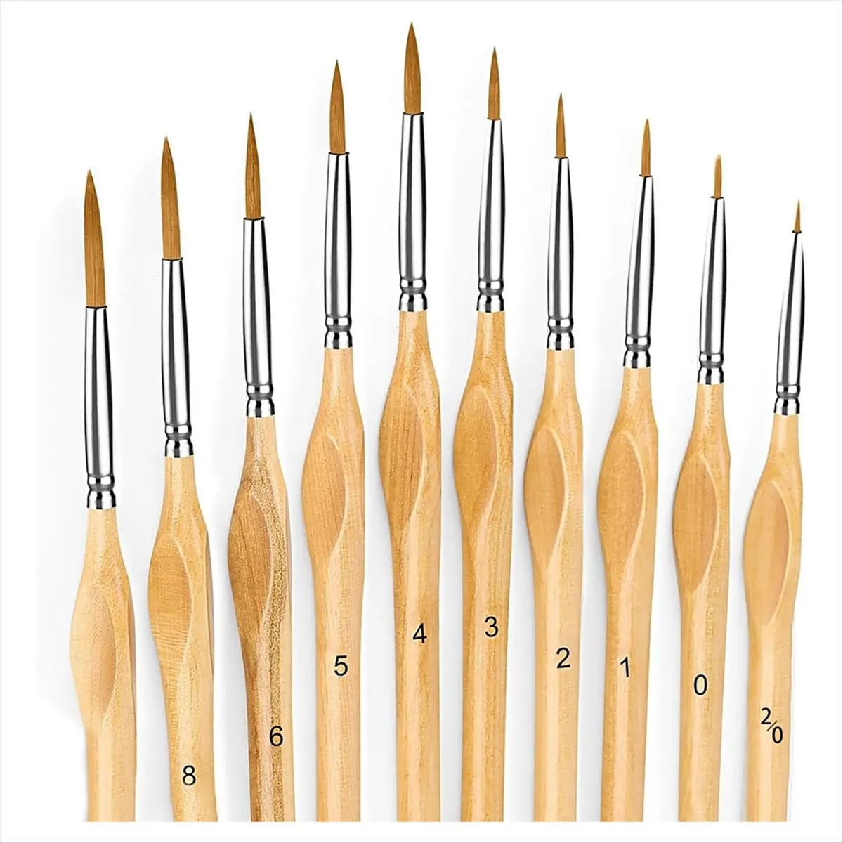 HITL Detail Brushes Set of 10 Brushes Thin Brushes for Acrylic, Watercolor, Face, Nails, Scale Model Painting, Line Drawing