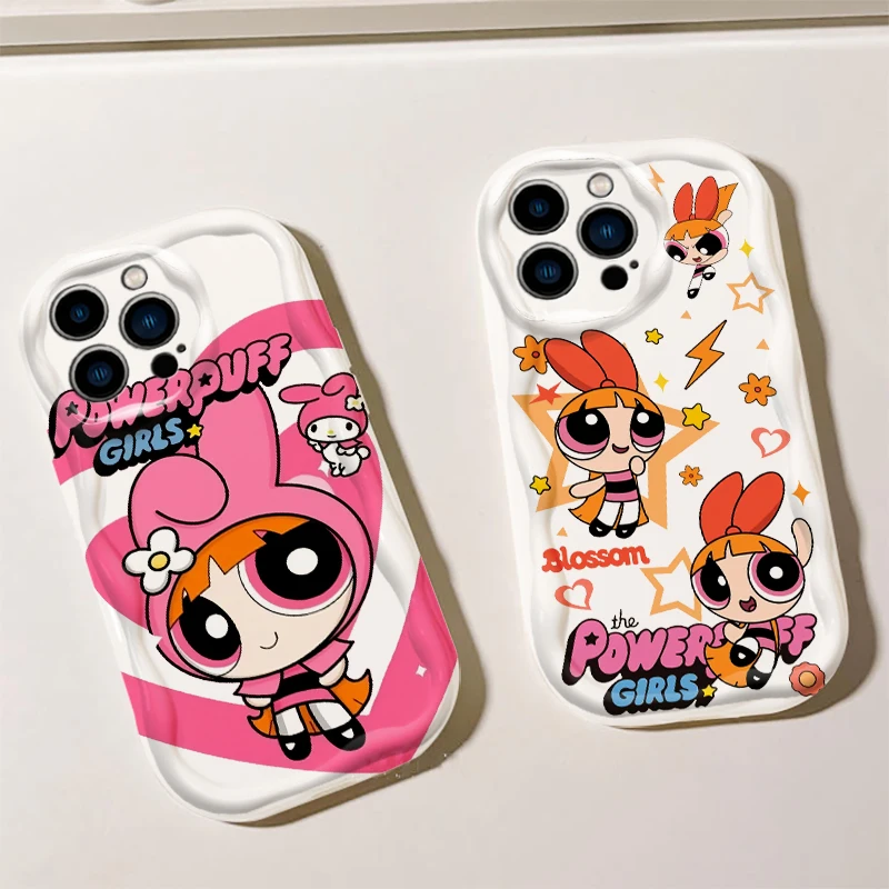 

P-Powerpuffs Catroon Cool For Apple iPhone 15 14 13 12 11 XS XR X Pro Max Plus Wave Oil Funda Phone Case
